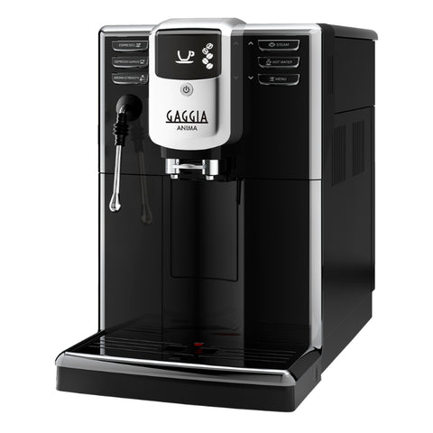 Gaggia Anima Barista Plus automatic espresso machine with stainless steel steam wand and LCD display